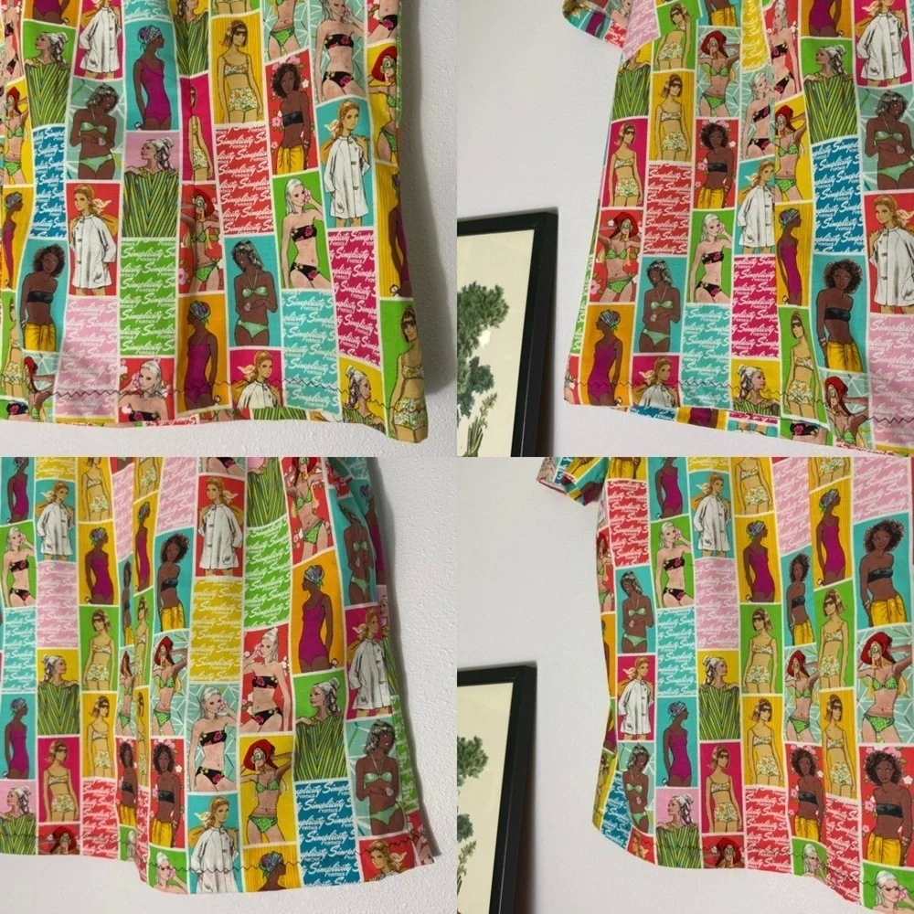 Home sewn Simplicity Vintage summer ladies print scrub top